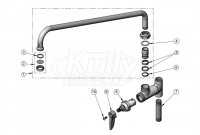 T&S Brass B-0157 18" Add-On Faucet Parts Breakdown