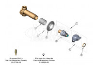 T&S Brass B-1029-PA Concealed Straightway Slow Self-Closing Valve  Parts Breakdown