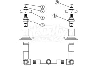 T&S Brass B-1035 Concealed By-Pass Mixing Valve  Parts Breakdown