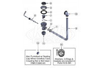 T&S Brass Twist Waste w/ Overflow Parts Breakdown