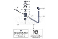 T&S Brass Lever Waste w/ Overflow Parts Breakdown