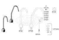 Sloan EBF-750 Battery-Powered Bluetooth Sensor Faucet Parts Breakdown (Post-2019)