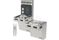 Halsey Taylor HydroBoost HTHB-HAC8BLSS-WF Filtered Stainless Steel Dual Drinking Fountain with Bottle Filler