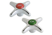 Chicago 204-PRJKCP 2-1/2" Metal Cross Handles w/ Hot & Cold Water Index Buttons